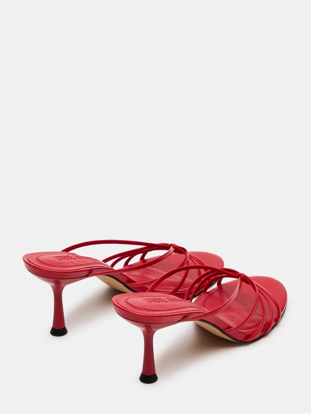 Steve Madden Red Strappy Kitten-Heel Sandals - Picture 3 of 6